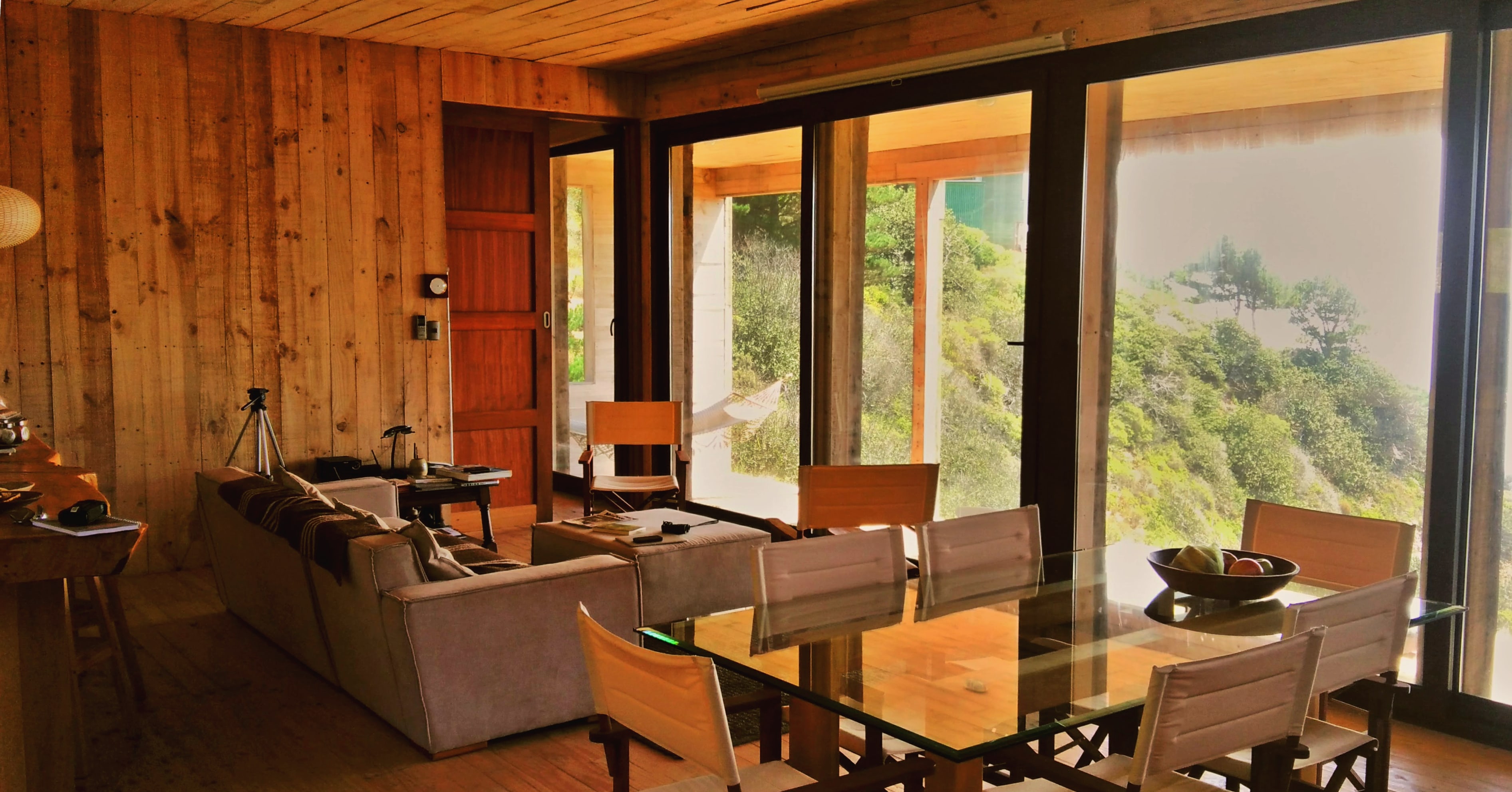 Interior de casa de madera